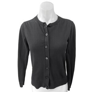 Ann Taylor Loft Women's Black Long Sleeve Button Down Cardigan Sweater Top Sz S